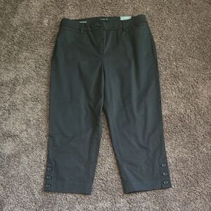 NEW Talbots Black Perfect Skimmer Crop Pants 10